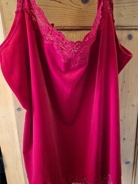 Coldwater Creek Red Lace-Trim  Camisole Large
